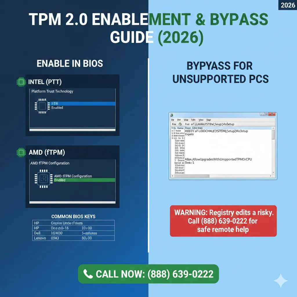 enable TPM 2.0 Windows 11 BIOS