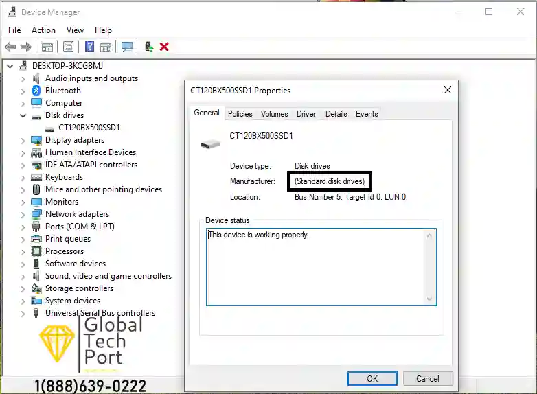 Check Your Storage Drive Before Upgrading to an SSD Windows Device Manager showing installed hard drive before upgrading from HDD to SSD